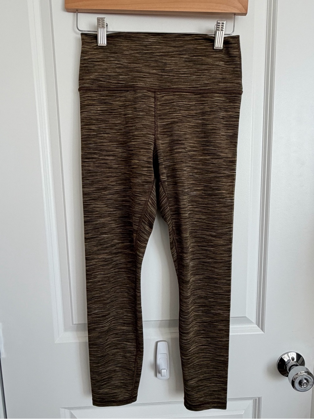 Athleta Olive and Brown Heathered 7/8 Leggings